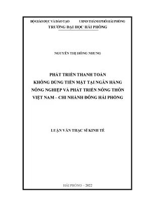 Nghiên cứu thanh toán không dùng tiền mặt tại Agribank