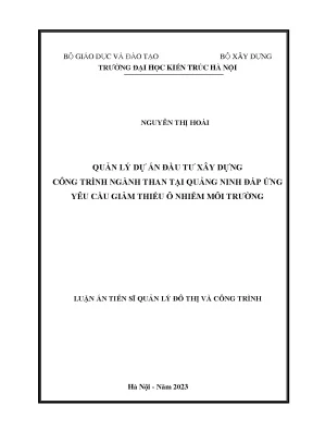 Quản lý dự án đầu tư xây dựng ngành than tại Quảng Ninh: 