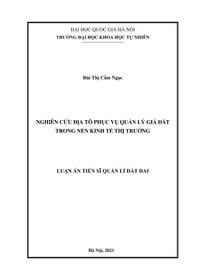 Nghiên cứu địa tô và quản lý giá đất trong nền kinh tế