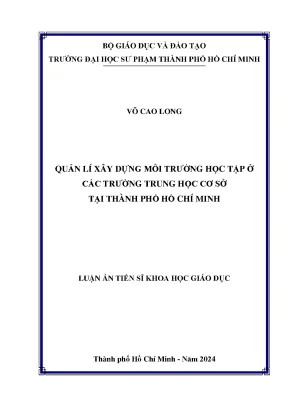 Quản lý môi trường học tập tại trường trung học cơ sở TP.HCM
