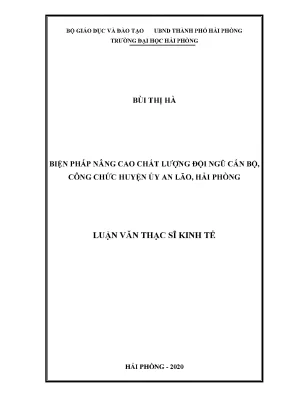 Nâng cao chất lượng đội ngũ cán bộ công chức huyện ủy An