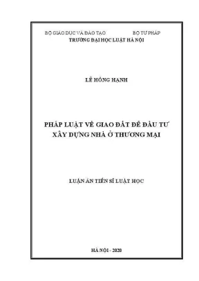 Nghiên cứu pháp luật về giao đất cho đầu tư xây dựng nhà