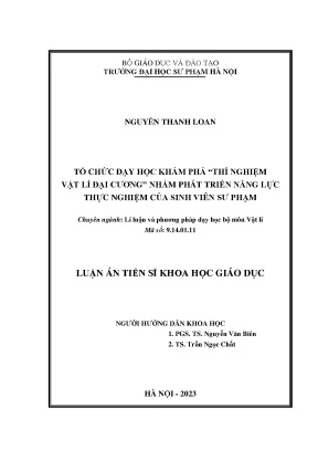 Phát triển năng lực thực nghiệm sinh viên sư phạm qua 