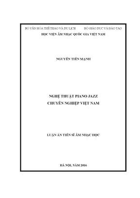 Nghiên cứu âm nhạc học về nghệ thuật piano jazz tại Việt Nam