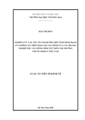 Nghiên cứu tính minh bạch thông tin tài chính doanh