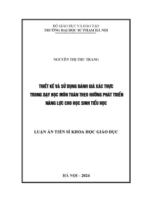 Thiết kế đánh giá xác thực trong dạy học toán cho học 
