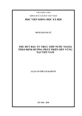 Đầu Tư Nước Ngoài Bền Vững Tại Việt Nam: Luận Án Tiến Sĩ