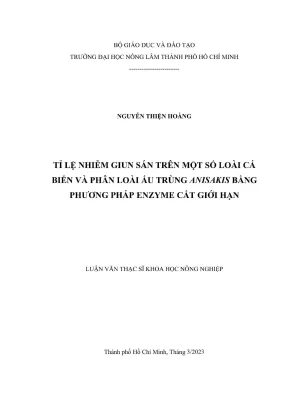 Tỉ lệ nhiễm giun sán và phân loại ấu trùng anisakis trên