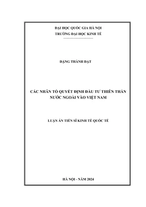 Các yếu tố ảnh hưởng đến đầu tư thiên thần nước ngoài