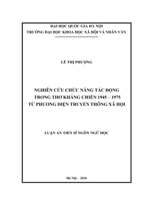 Nghiên cứu chức năng tác động trong thơ kháng chiến
