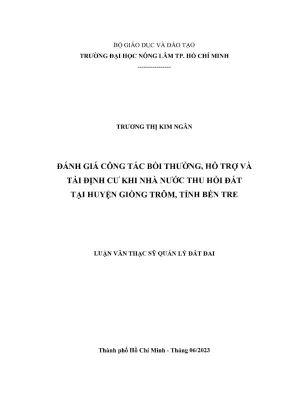 Đánh giá công tác bồi thường và tái định cư tại huyện 