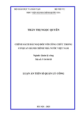 Chính sách đãi ngộ công chức trong cơ quan hành chính