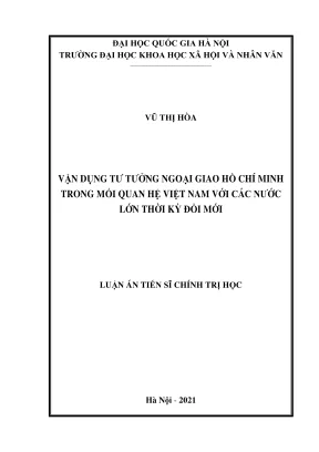 Vận Dụng Tư Tưởng Ngoại Giao Hồ Chí Minh Trong Quan Hệ 