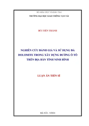 Đánh giá và ứng dụng đá dolomite trong xây dựng đường ô
