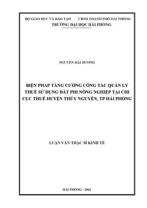 Biện pháp nâng cao quản lý thuế đất phi nông nghiệp tại