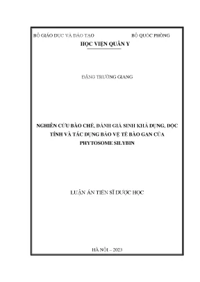 Nghiên cứu sinh khả dụng và tác dụng bảo vệ gan của 
