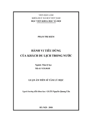 Nghiên cứu hành vi tiêu dùng của khách du lịch trong nước