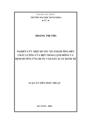 Nghiên cứu yếu tố ảnh hưởng đến chất lượng bột nhào lạnh