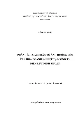 Phân Tích Nhân Tố Ảnh Hưởng Đến Văn Hóa Doanh Nghiệp Tại
