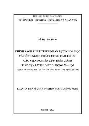 Phát triển nhân lực khoa học và công nghệ chất lượng cao