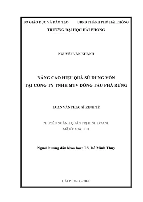 Nâng cao hiệu quả sử dụng vốn tại công ty TNHH MTV Đóng