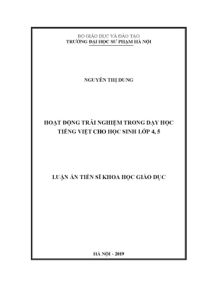 Phương pháp dạy học tiếng Việt qua hoạt động trải nghiệm