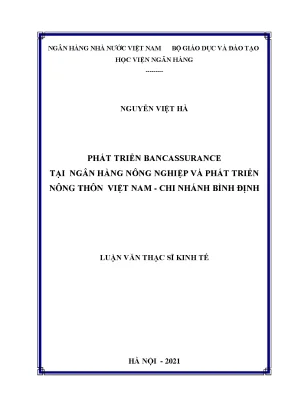 Phát triển dịch vụ bancassurance tại Agribank Bình Định