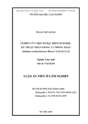 Nghiên cứu sinh học và kỹ thuật nhân giống xoay dialium 