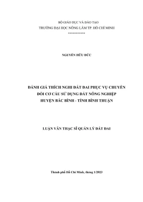 Đánh giá thích nghi đất đai cho chuyển đổi cơ cấu sử