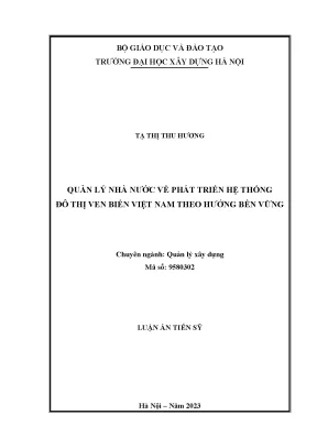 Phát triển bền vững hệ thống đô thị ven biển Việt Nam