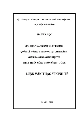 Giải pháp nâng cao quản lý rủi ro tín dụng tại ngân hàng