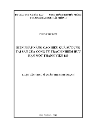 Nâng cao hiệu quả sử dụng tài sản tại công ty TNHH MTV 189