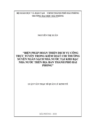Cải thiện dịch vụ công trực tuyến trong kiểm soát ngân