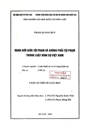 Ranh Giới Tội Phạm và Không Tội Phạm Trong Luật Hình Sự 