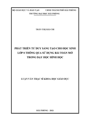 Phát triển tư duy sáng tạo cho học sinh lớp 8 qua bài
