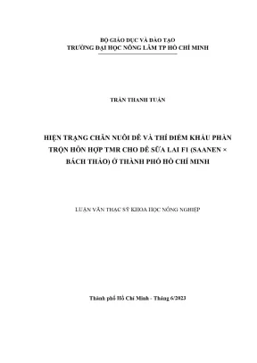 Nghiên cứu chăn nuôi dê sữa lai F1 Saanen tại TP.HCM với 
