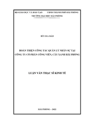 Cải thiện quản lý nhân sự tại Công ty Cổ phần Công viên