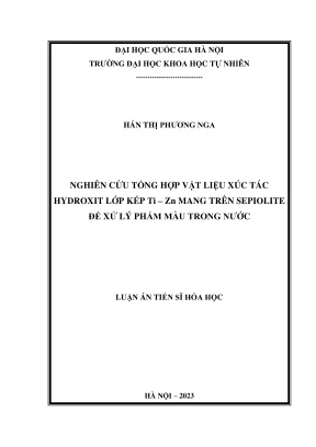 Nghiên cứu vật liệu xúc tác hydroxit lớp kép tizn trên