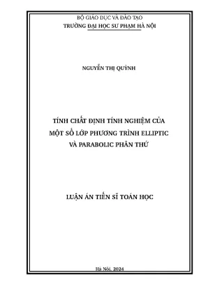 Nghiên cứu tính chất định tính của phương trình elliptic