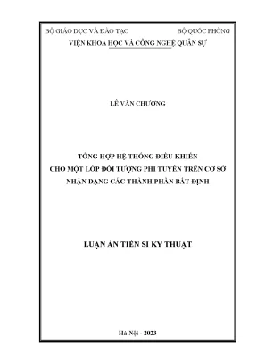 Hệ thống điều khiển phi tuyến: Nhận dạng và tổng hợp cho 