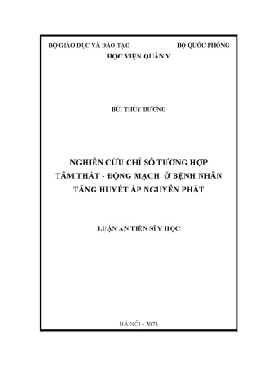 Nghiên cứu chỉ số tương hợp tâm thất ở bệnh nhân tăng 