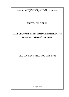 Luận án tiến sĩ: Xây dựng văn hóa gia đình Việt Nam theo 