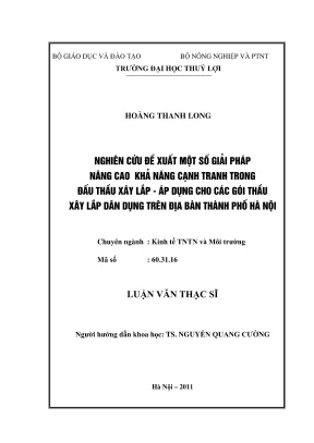 Giải pháp nâng cao khả năng cạnh tranh trong đấu thầu 