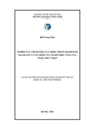 Nghiên cứu ảnh hưởng của nhiễu trong bộ khuếch đại quang