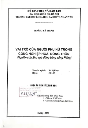 Vai trò của phụ nữ trong công nghiệp hóa nông thôn ở 