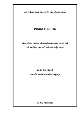 Vận Động Chính Sách Công: Bài Học Từ Anh, Pháp, Mỹ Cho
