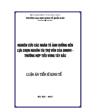 Nhân tố ảnh hưởng đến lựa chọn nguồn tài trợ vốn cho