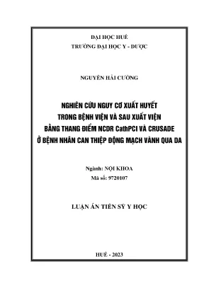 Nghiên cứu nguy cơ xuất huyết ở bệnh nhân can thiệp động 