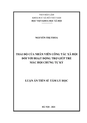 Tâm lý học: Thái độ nhân viên xã hội với trẻ tự kỷ