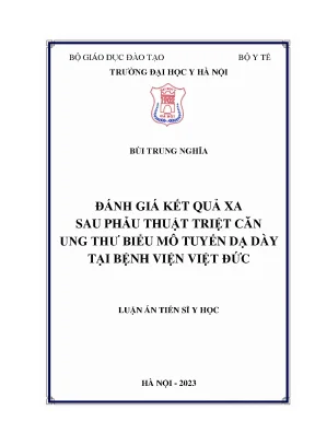 Đánh giá kết quả sau phẫu thuật ung thư dạ dày tại Bệnh 